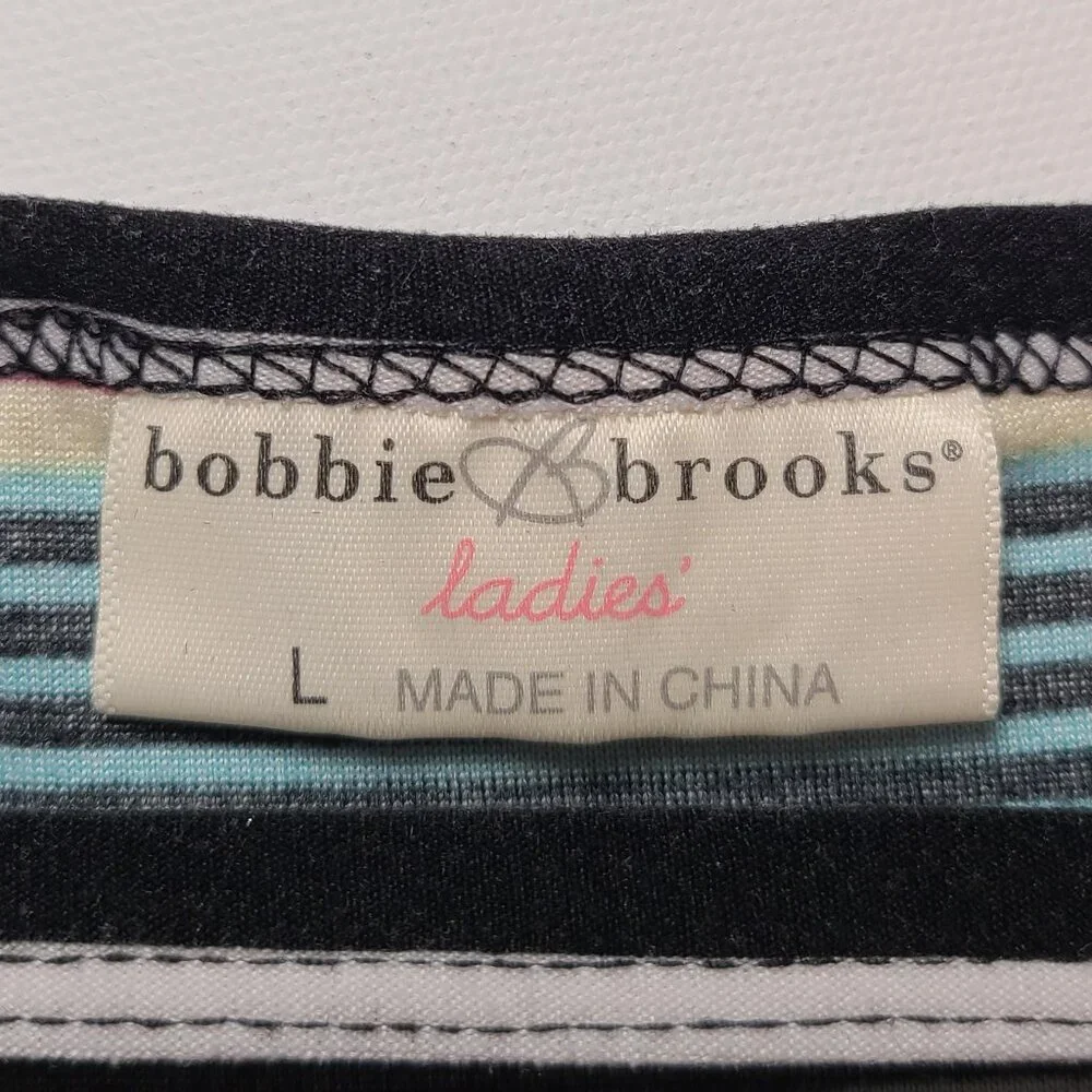 Bobbie Brooks Striped Ruched Tunic Top – Size Large - Picture 9 of 10